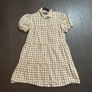 brown plaid dress